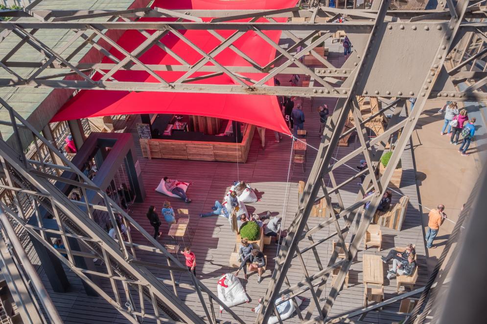 terrasse d'été vue aérienne