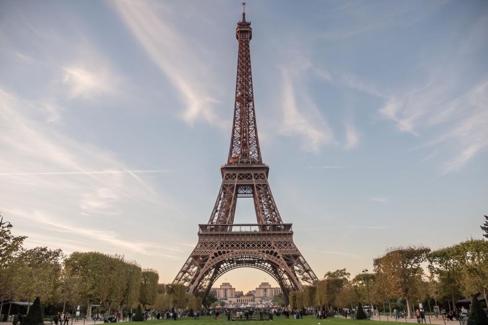 View on the Eiffel Tower from the Champs de Mars 