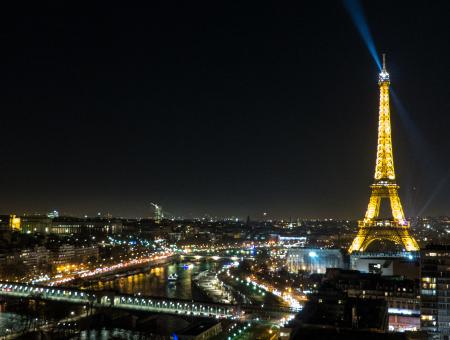 Panoramic View on the Eiffel Tower 